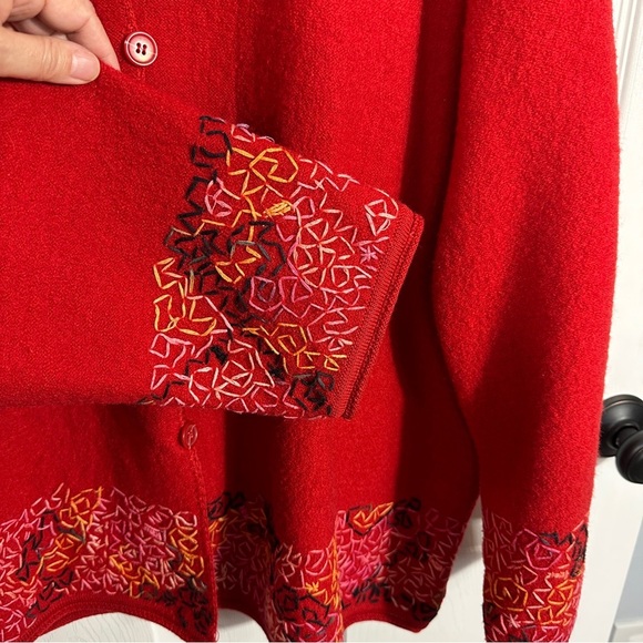 Sigrid Olsen Sport jacket, size 3X, 100% Shetland wool, red - Picture 2 of 10